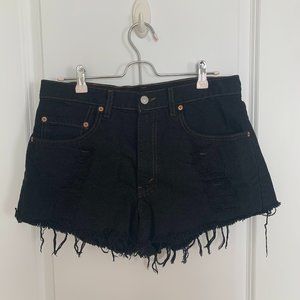 Levis Black Cut Off Shorts